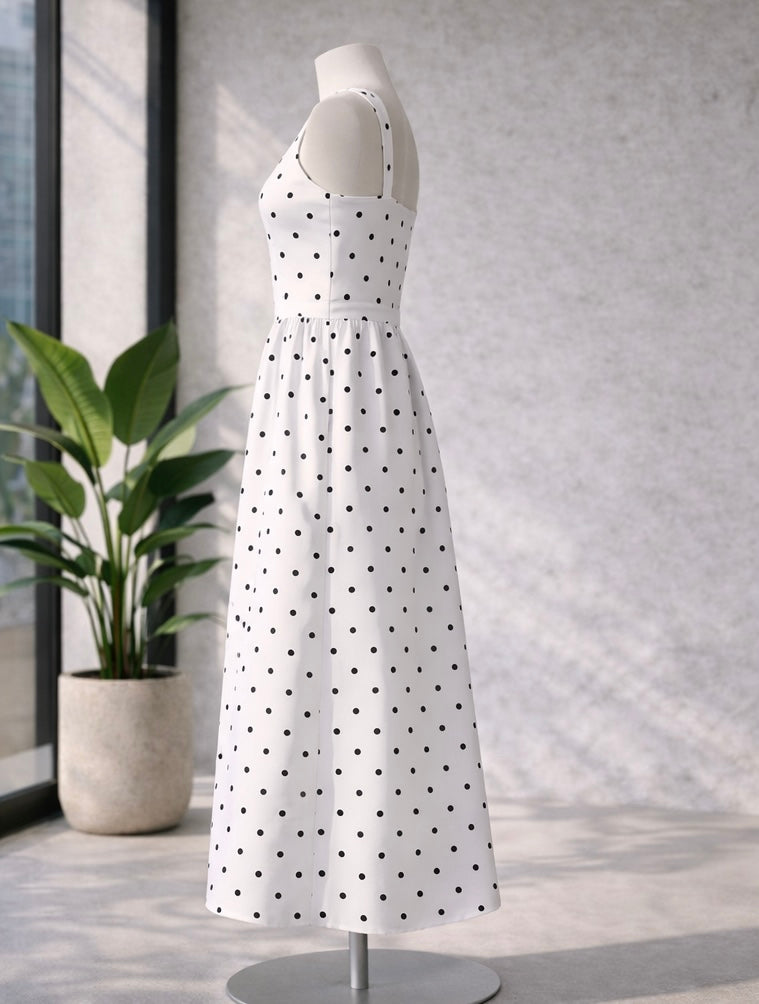 Vestido Polka dots negros