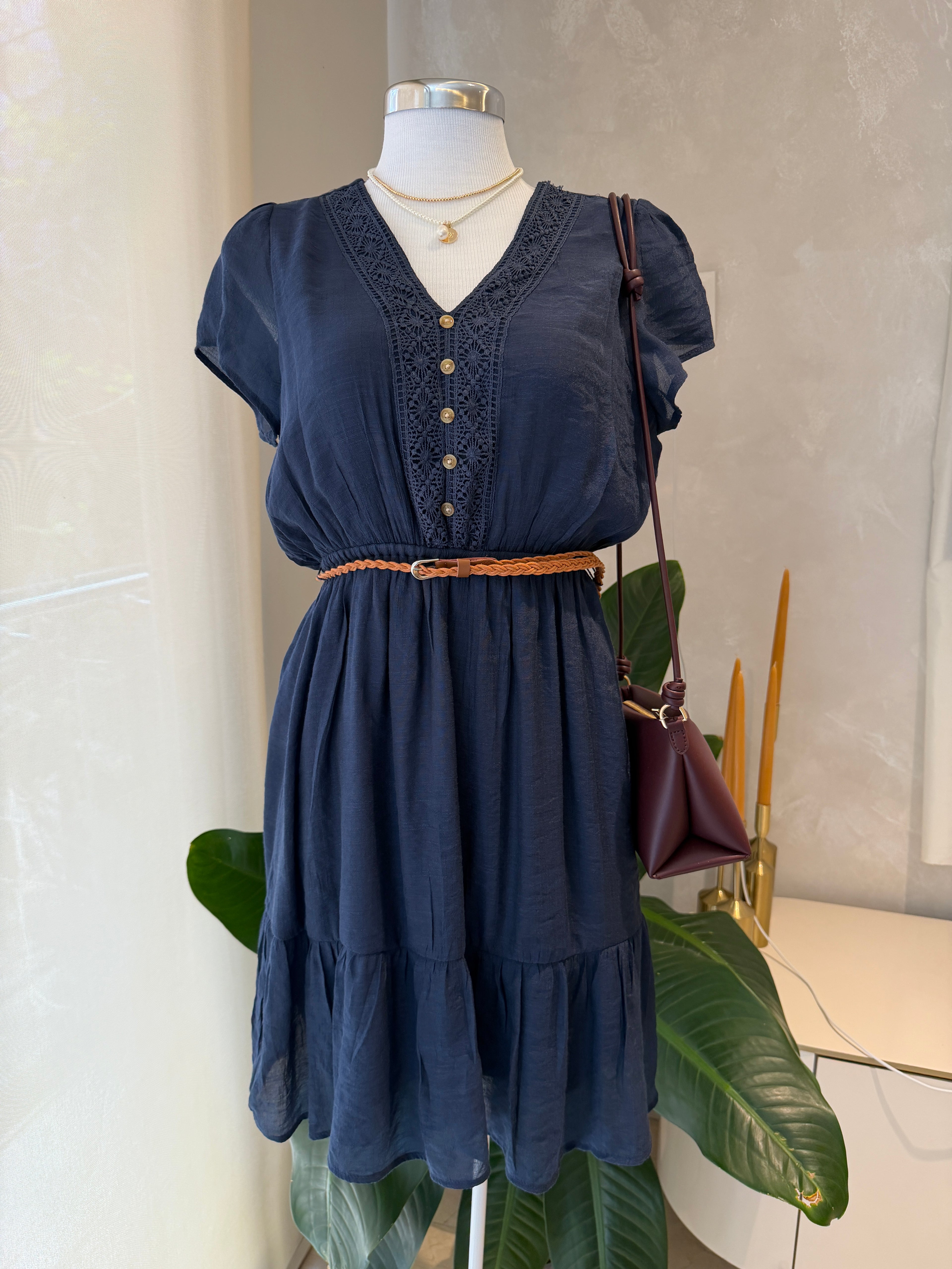 Vestido tipo mezclilla azul