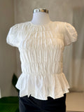 Blusa blanca fresca con textura